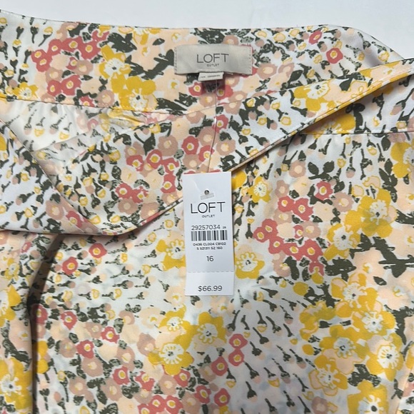 LOFT Yellow and Pink Maxi A-Line Skirt Ruched Resort Wear - Picture 2 of 4